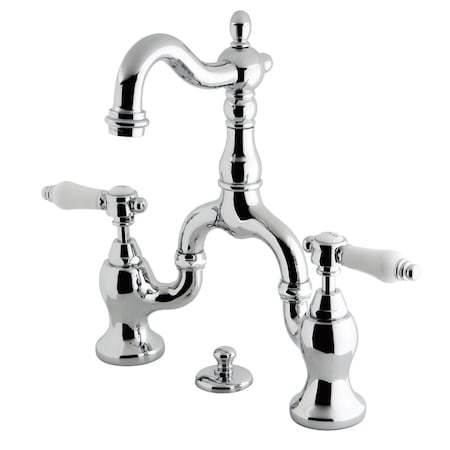 Kingston Brass KS7971BPL Bridge Bathroom Faucet with Brass Pop-Up, Polished Chrome KS7971BPL
